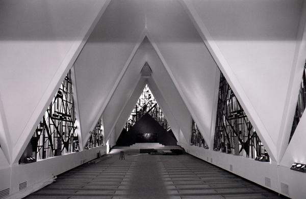 The interior of St. Mark's former concrete-shell sanctuary
