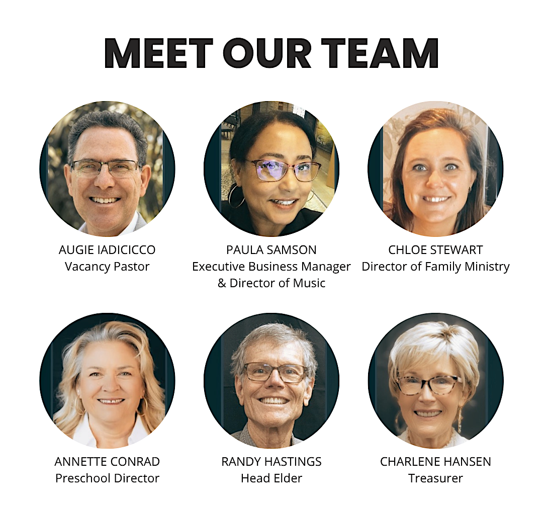 St. Mark staff and leadership team: Augie Iadicicco, Paula Samson, Chloe Stewart, Annette Conrad, Randy Hastings, and Charlene Hansen